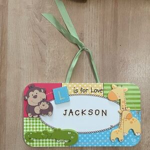 Vintage Fisher-Price Baby Hanging Name Plaque